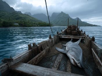 1.3-ton tiger shark accidentally caught in fishing net near Teahupoo