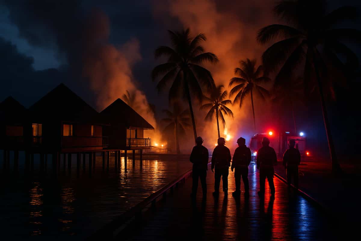 Incendie Moana Ressort à Bora Bora