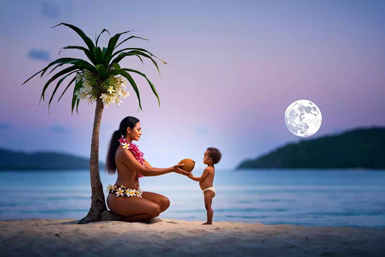 Hina ou la légende du cocotier : amour, magie et transmission au cœur du fenua